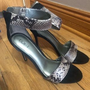 Ann Taylor Loft Snakeskin Strappy